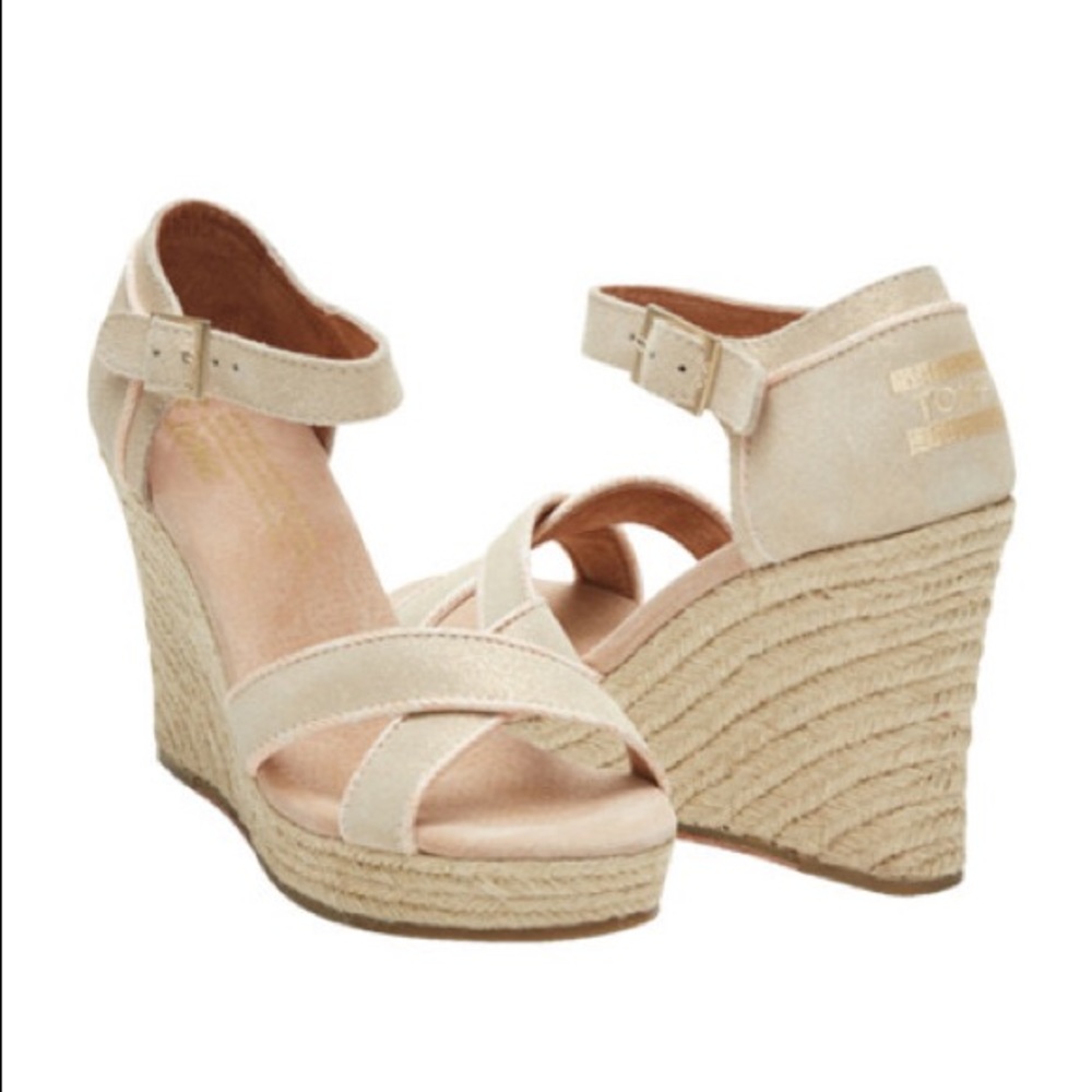 Metallic Suede Strappy Wedge